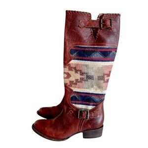 Freebird By Steven Quixote Qxote 8 Tall Southwest Serape Blanket Tapestry Boots